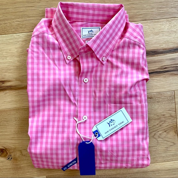 Southern Tide Getaway Gingham Sport Shirt in Pink Lemonade NWT sz M - Picture 11 of 12